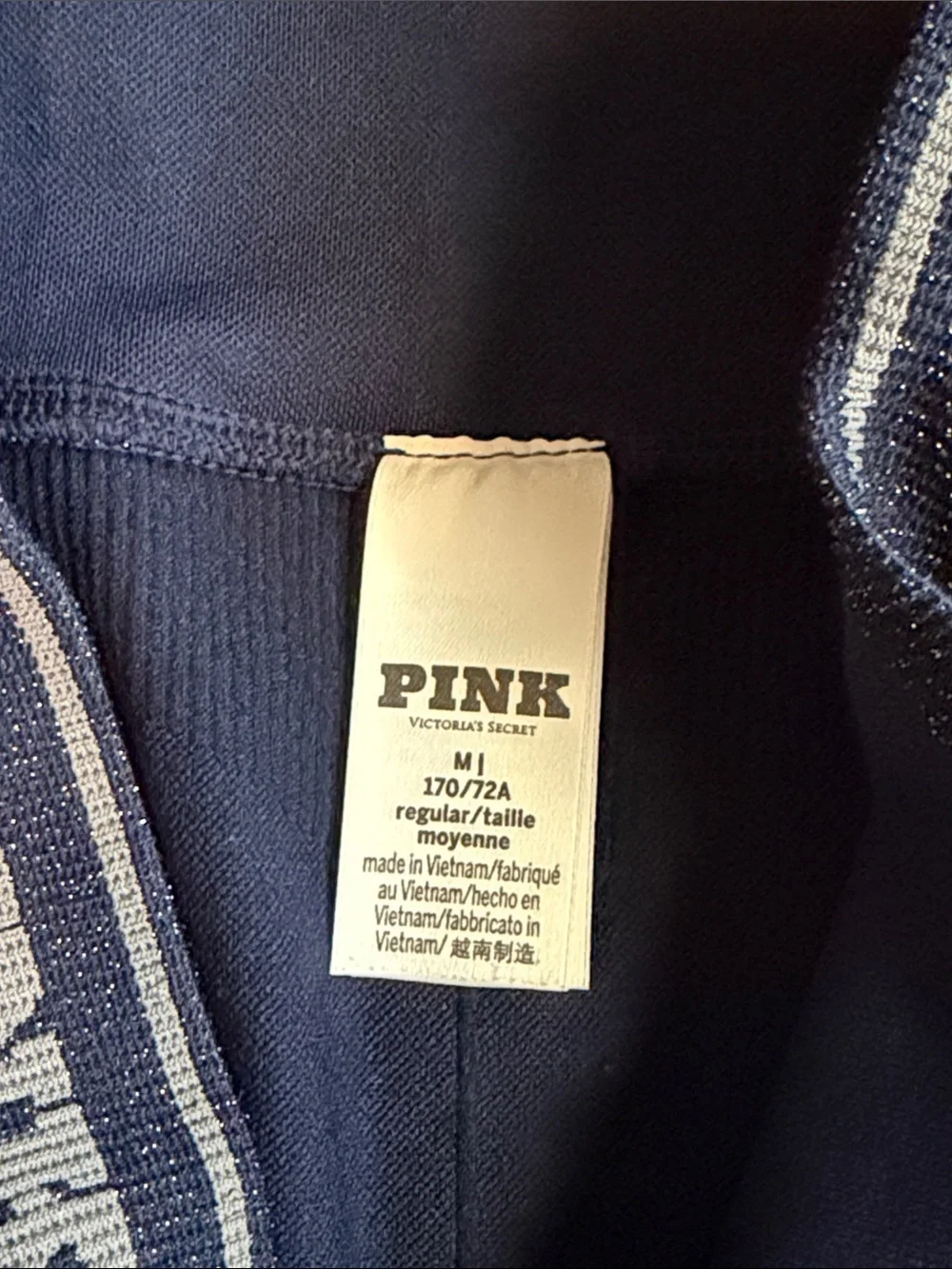 PINK Victoria's Secret Navy Leggings with Logo Waistband
